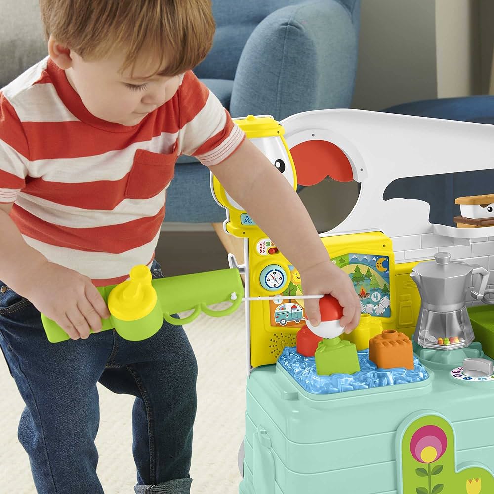 Fisher - Price Ridi e Impara Camper 3 - in - 1 Giocattolo a Spinta per Primi Passi - 0194735012206 - DarSaGiocattoli