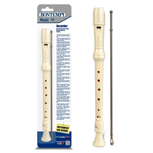 Flauto Dolce Soprano Bontempi Diteggiatura Tedesca Blister 31 3510 - 0047663325088 - DarSaGiocattoli