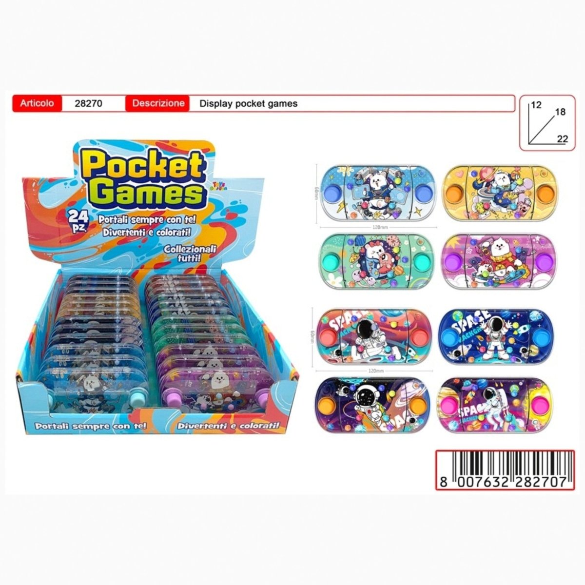 Gioco d'Acqua Pocket Orizzontale Toys Garden 28270 - 8007632282707 - DarSaGiocattoli