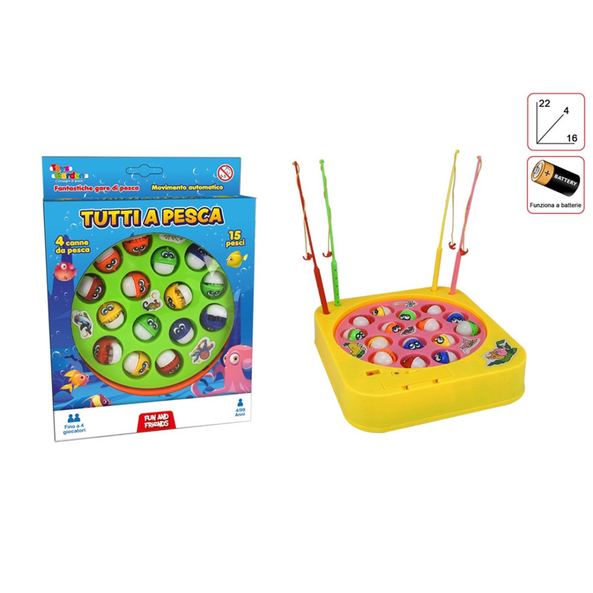 Gioco Tutti a Pesca Toys Garden 27141 Con 15 Pesci Per Bambini - 8007632271411 - DarSaGiocattoli