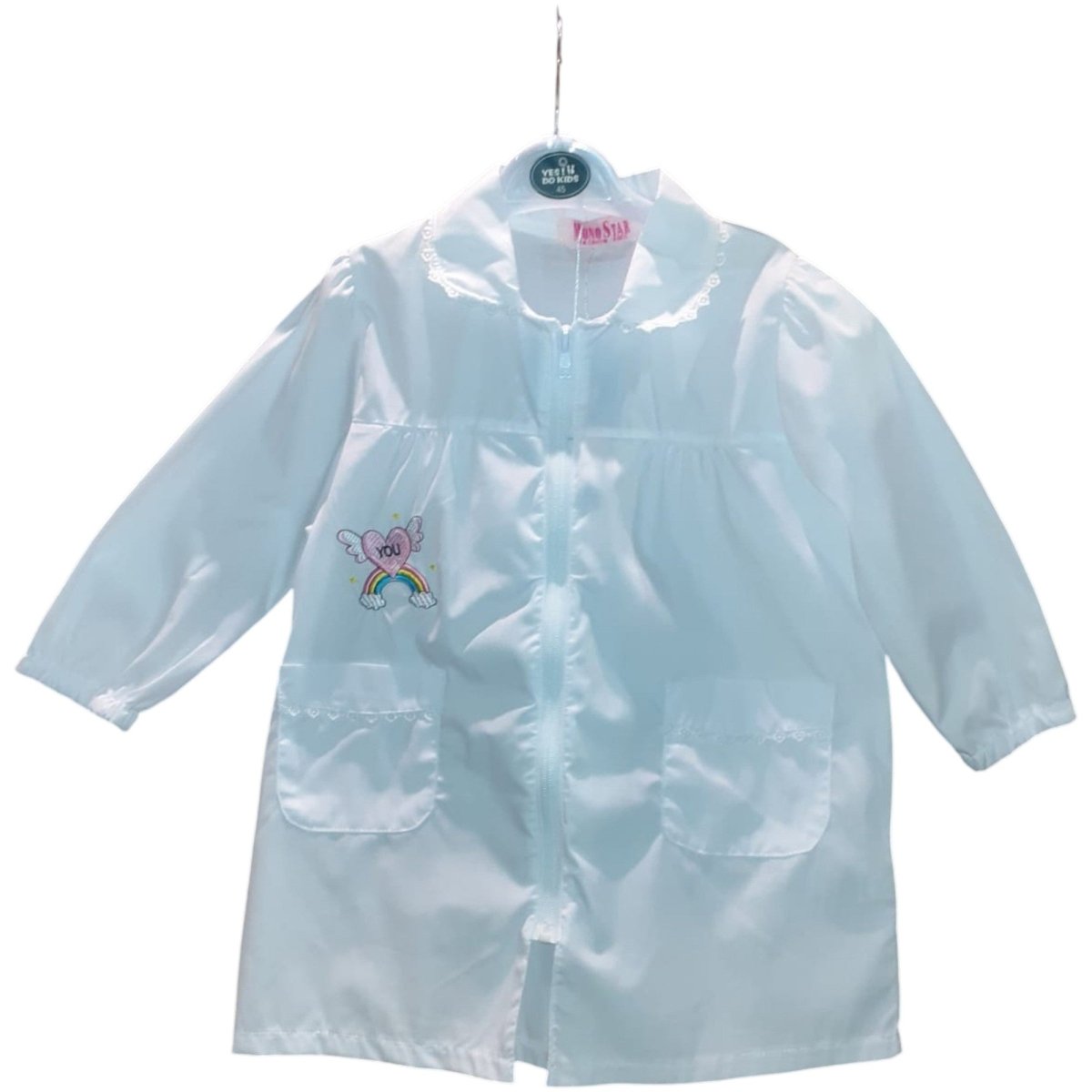 Grembiule Asilo Bambina Zip Bianco Mono Star F-3832 -  - DarSaGiocattoli