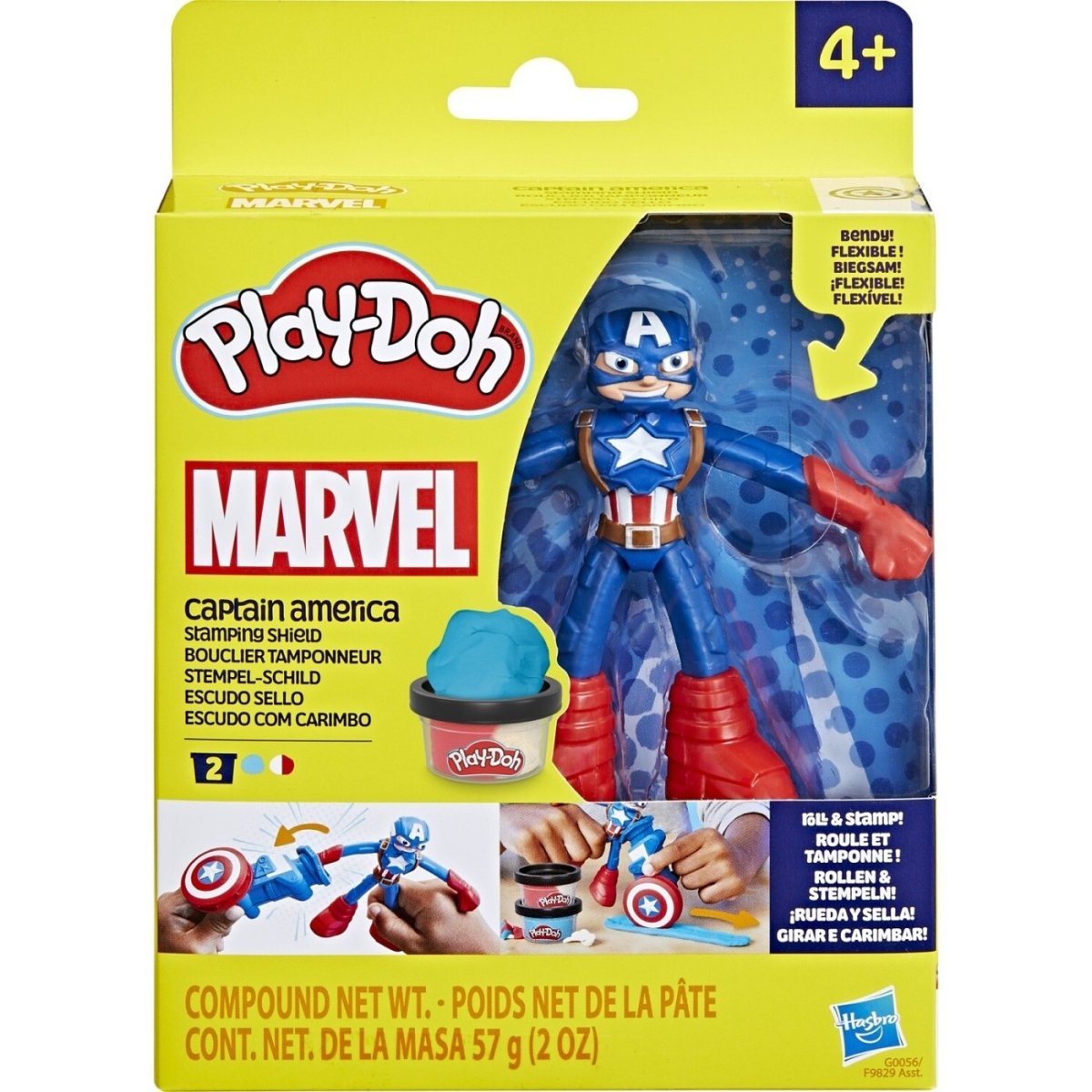 Hasbro Play - Doh Playdoh Set Capitan America Stamping Shield - 5010996257598 - DarSaGiocattoli