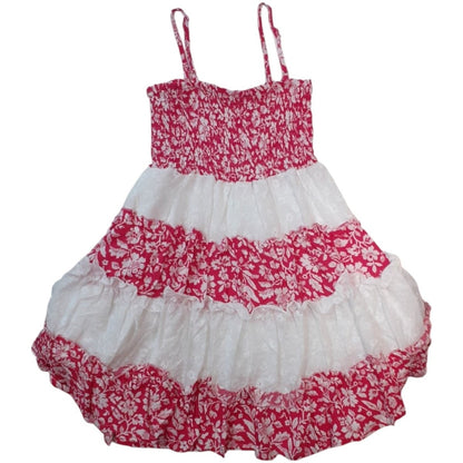 Hope Star Vestito Bambina Bianco - Fuxia Ricamato Estivo CA6034 - DarSaGiocattoli