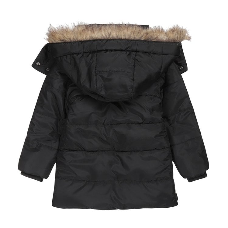 Koko Noko cappotto invernale parka con cappuccio nero per bambine - 8720815356087 - DarSaGiocattoli