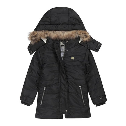 Koko Noko cappotto invernale parka con cappuccio nero per bambine - 8720815356087 - DarSaGiocattoli