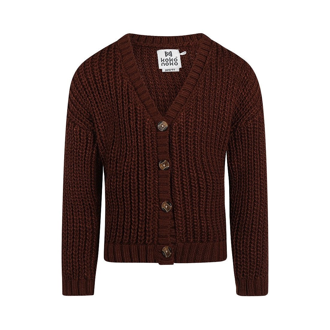 Koko Noko cardigan bambina lavorato a maglia bordeaux - 8720815310386 - DarSaGiocattoli