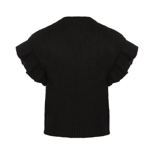 Koko Noko cardigan bambina nero lavorato a maglia con volant - 8720815315909 - DarSaGiocattoli