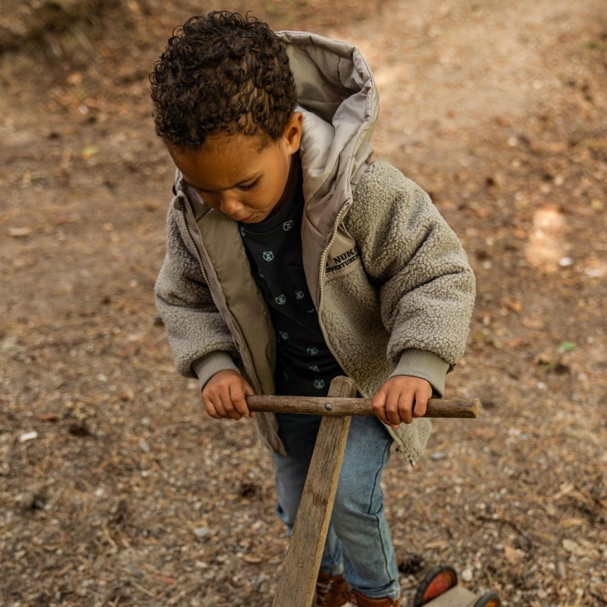 Koko Noko giacca invernale per bambini beige grigio idrorepellente teddy - 8720815307621 - DarSaGiocattoli