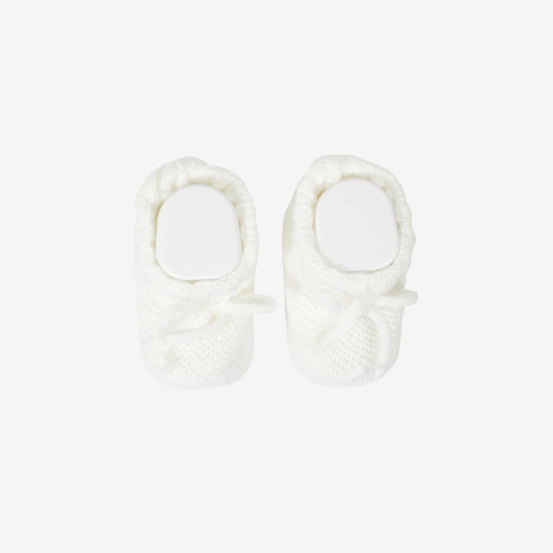 La Rocca Set Cappellino + Scarpine Misto Lana Bianco V119 - 8300989221192 - DarSaGiocattoli