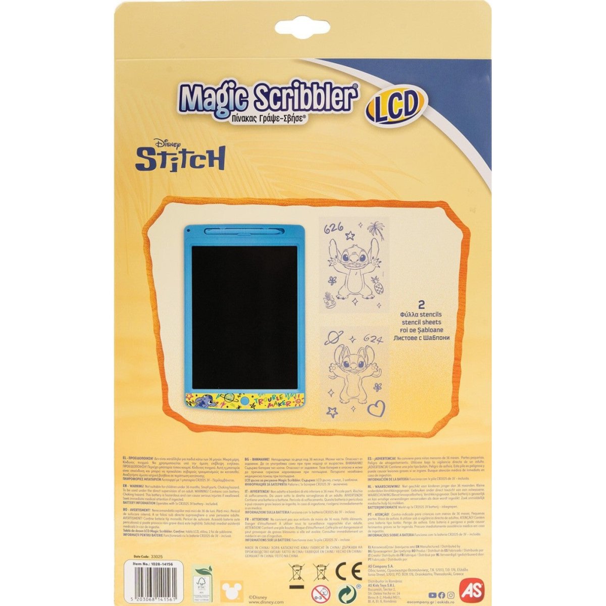 Lavagna LCD Scrivi e Cancella Stitch AS 1028-14156 Disney - 5203068141561 - DarSaGiocattoli