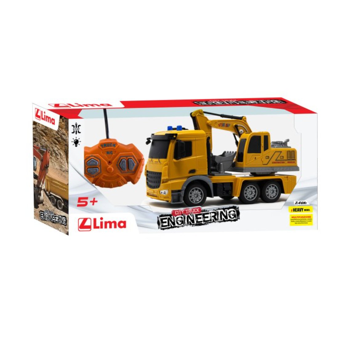 Lima Camion C/Braccio 1:24 R/C Costruction Truck Ricar.HT206 - 0806891570642 - DarSaGiocattoli