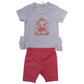 Lollitop Completo Bambina T-Shirt Bianca e Pantaloncino Rosa In Cotone B - e518 - 028862505189 - DarSaGiocattoli