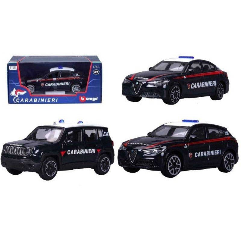Macchina Dei Carabinieri 1:43 Modellini 3 Assortiti Burago 18 - 30310 - 4893993303106 - DarSaGiocattoli