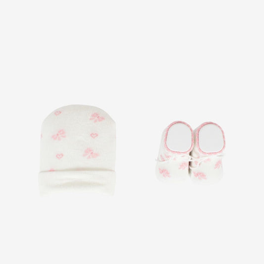 Mafer Set Regalo Neonata Cappellino + Scarpette Bianco - Rosa WSE8989 - 8300039724192 - DarSaGiocattoli