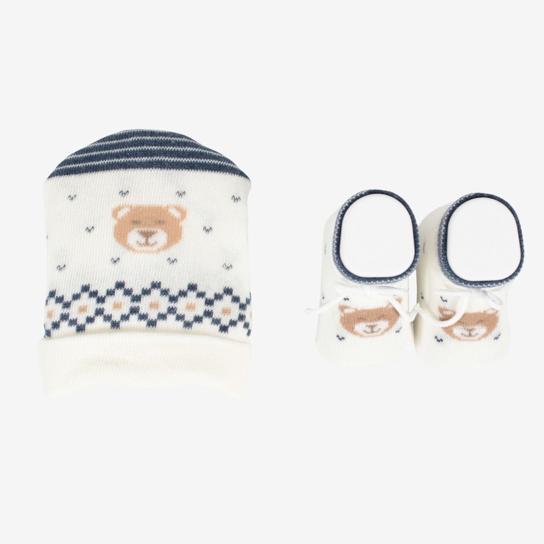 Mafer Set Regalo Neonato Cappellino + Scarpette Bianco - Blu WSE8991 - 8300039089918 - DarSaGiocattoli