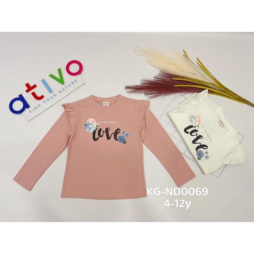 Maglietta Bambina a Maniche Lunghe Rosa Ativo KG - ND0069 -  - DarSaGiocattoli