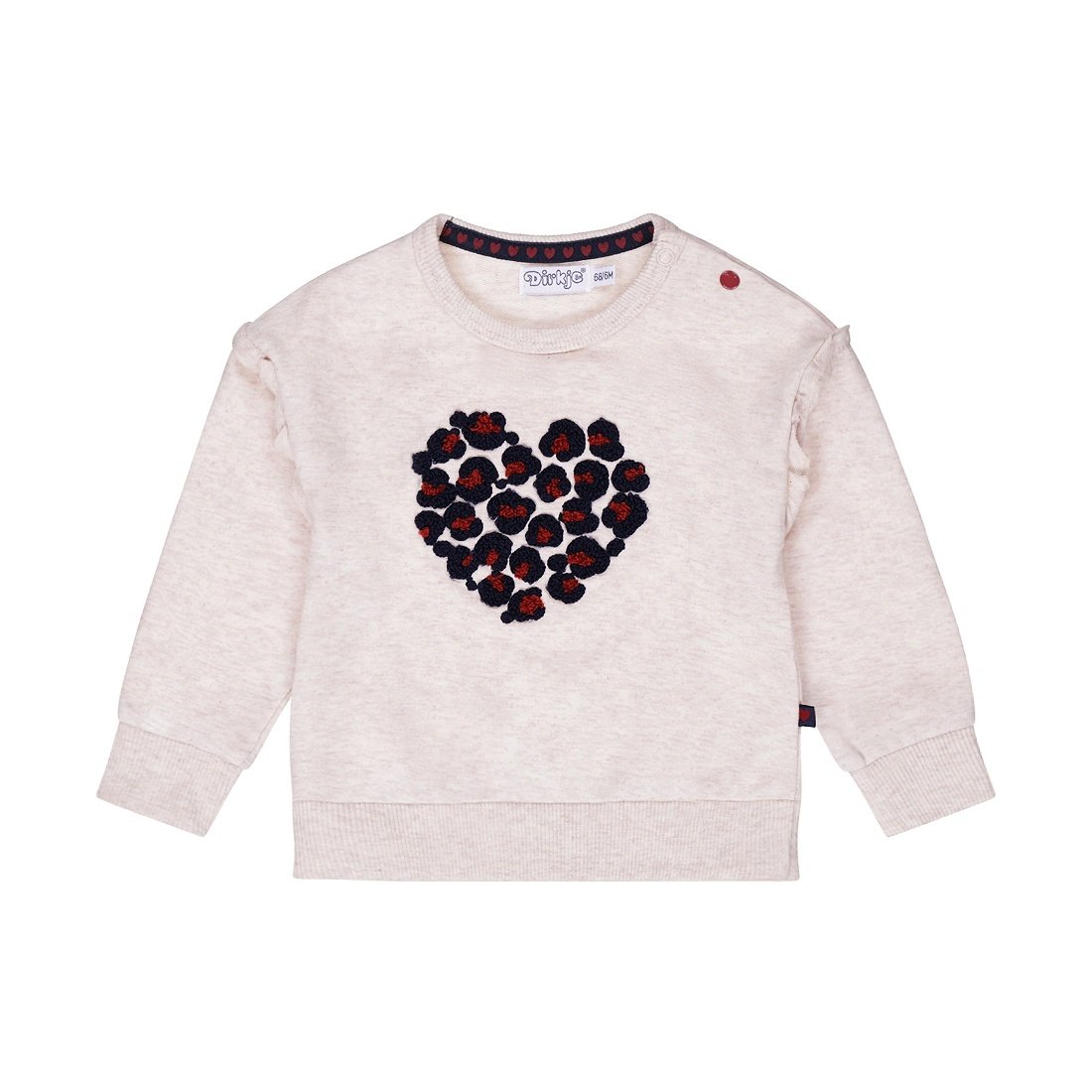 Maglione bambina Dirkje beige cuore grigio - 8720815337390 - DarSaGiocattoli