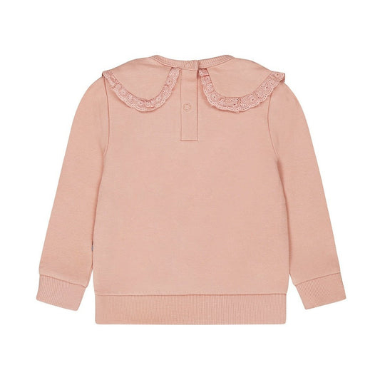 Maglione bambina Dirkje rosa tenue con colletto ricamato - 8720815332593 - DarSaGiocattoli