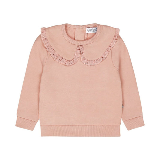 Maglione bambina Dirkje rosa tenue con colletto ricamato - 8720815332593 - DarSaGiocattoli