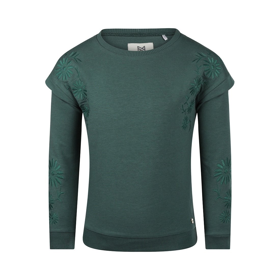 Maglione bambina Koko Noko verde scuro con maniche ricamate - 8720815308468 - DarSaGiocattoli