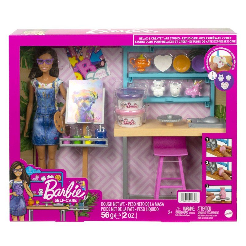 Mattel Barbie Relax Studio Arte Playset HCM85 - 0194735014811 - DarSaGiocattoli