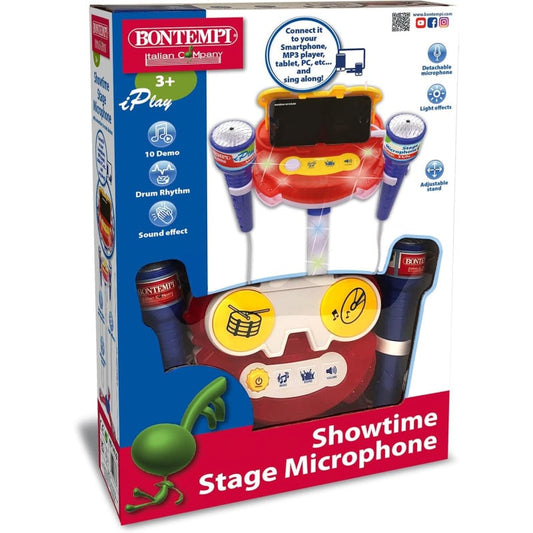 Microfono Doppio Bontempi 40 1410 Con Connessione MP3 e Asta Regolabile - 0047663337333 - DarSaGiocattoli