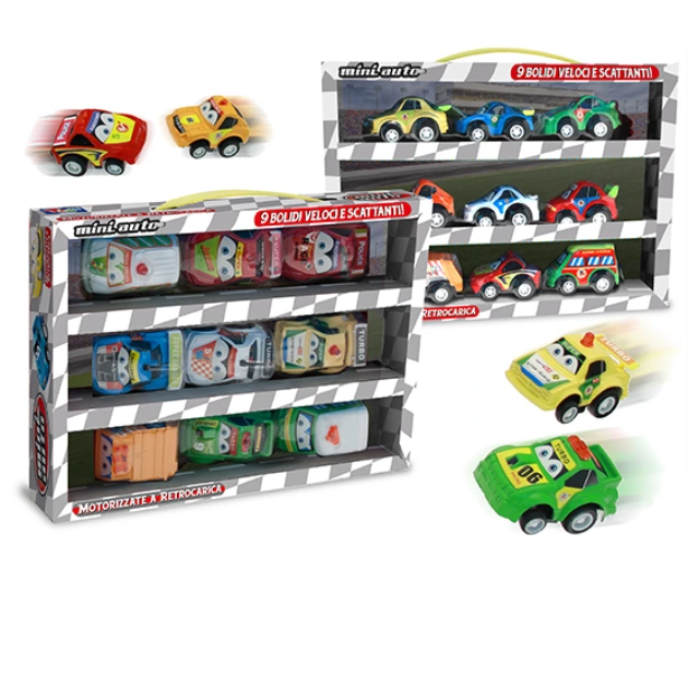 Mini Auto 12 Pezzi Con Occhi e Sorriso - 8017967668169 - DarSaGiocattoli