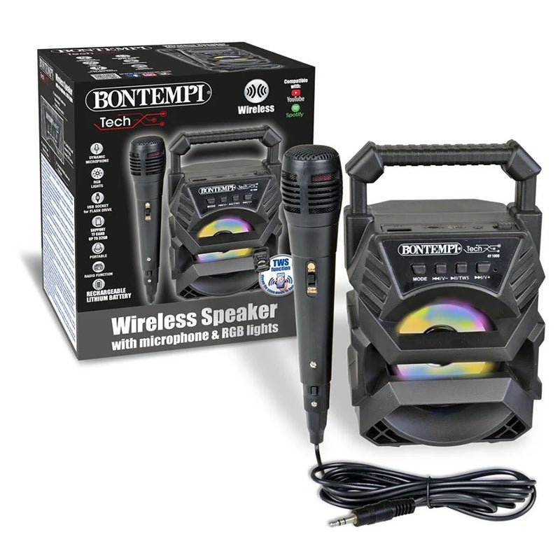 Mini Speaker Wireless Bontempi Con Microfono USB 49 1000 e Luci RGB - 0047663376356 - DarSaGiocattoli