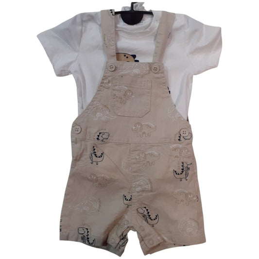 MR Jek Completo Bambino T-Shirt e Salopette Fantasia Dinosauri JA2494 - DarSaGiocattoli