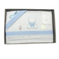 Nazareno Gabrielli Completo Culla-Carrozzina 3 pz Celeste-Ricamato 100% Cotone NG91 - 8052960125615 - DarSaGiocattoli