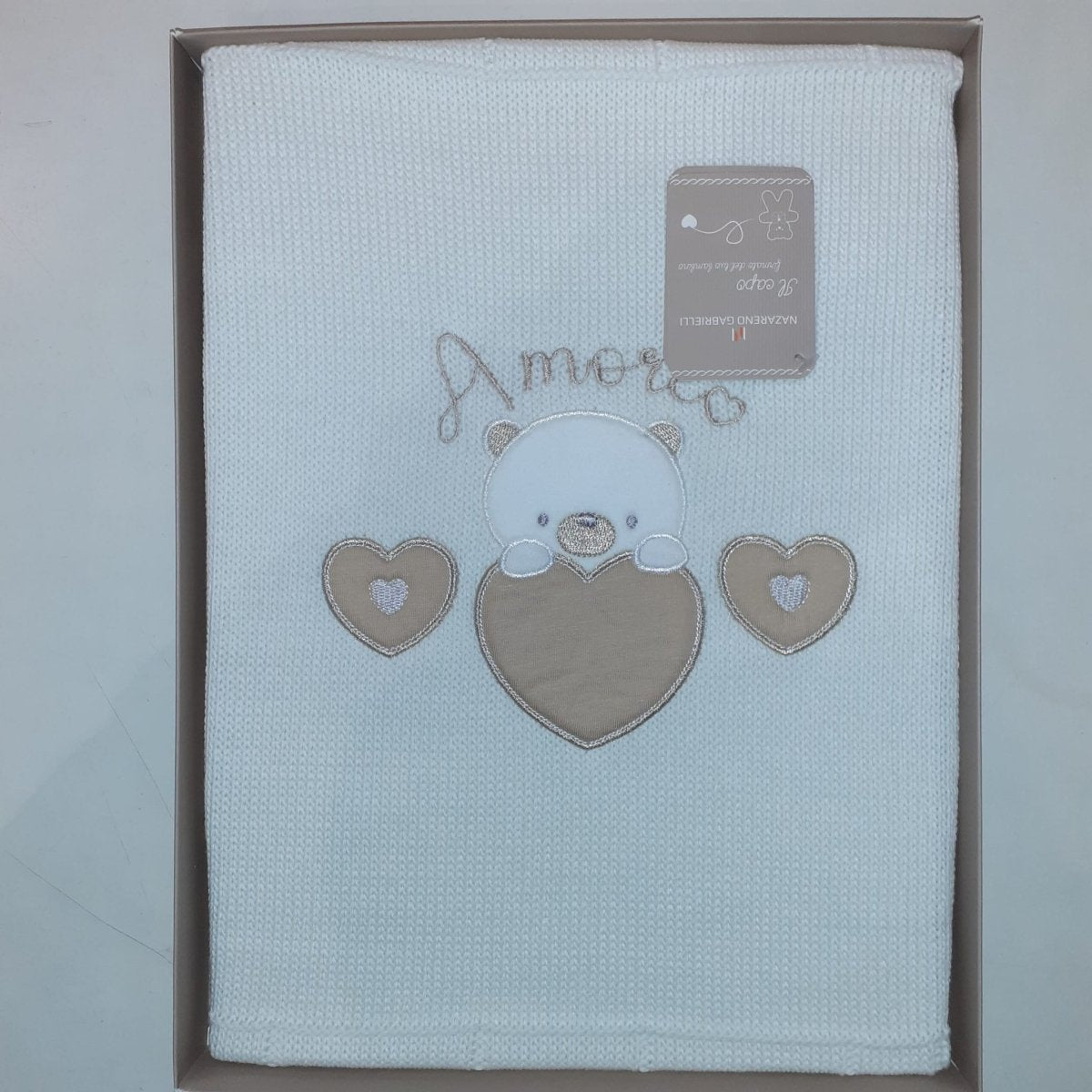 Nazareno Gabrielli Coperta In Lana Culla - Carrozzina Ricamata Smacchinata NG - 473 - 8052190119026 - DarSaGiocattoli