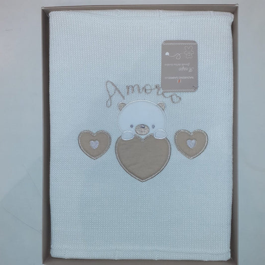 Nazareno Gabrielli Coperta In Lana Culla - Carrozzina Ricamata Smacchinata NG - 473 - 8052190119026 - DarSaGiocattoli