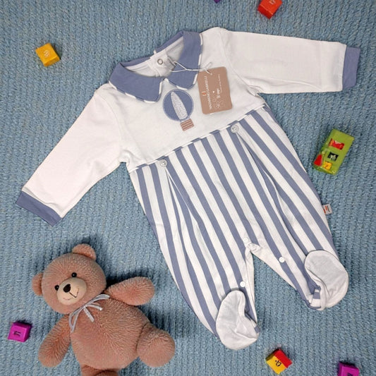 Nazareno Gabrielli Tutina Neonato Maschietto Con Ricamo Cotone NG3530 - 8052960468347 - DarSaGiocattoli