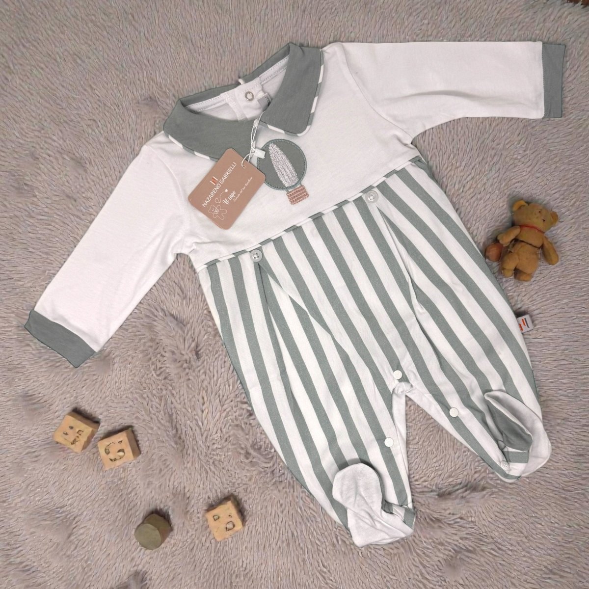 Nazareno Gabrielli Tutina Neonato Maschietto Con Ricamo Cotone NG3530 - 8052960468385 - DarSaGiocattoli