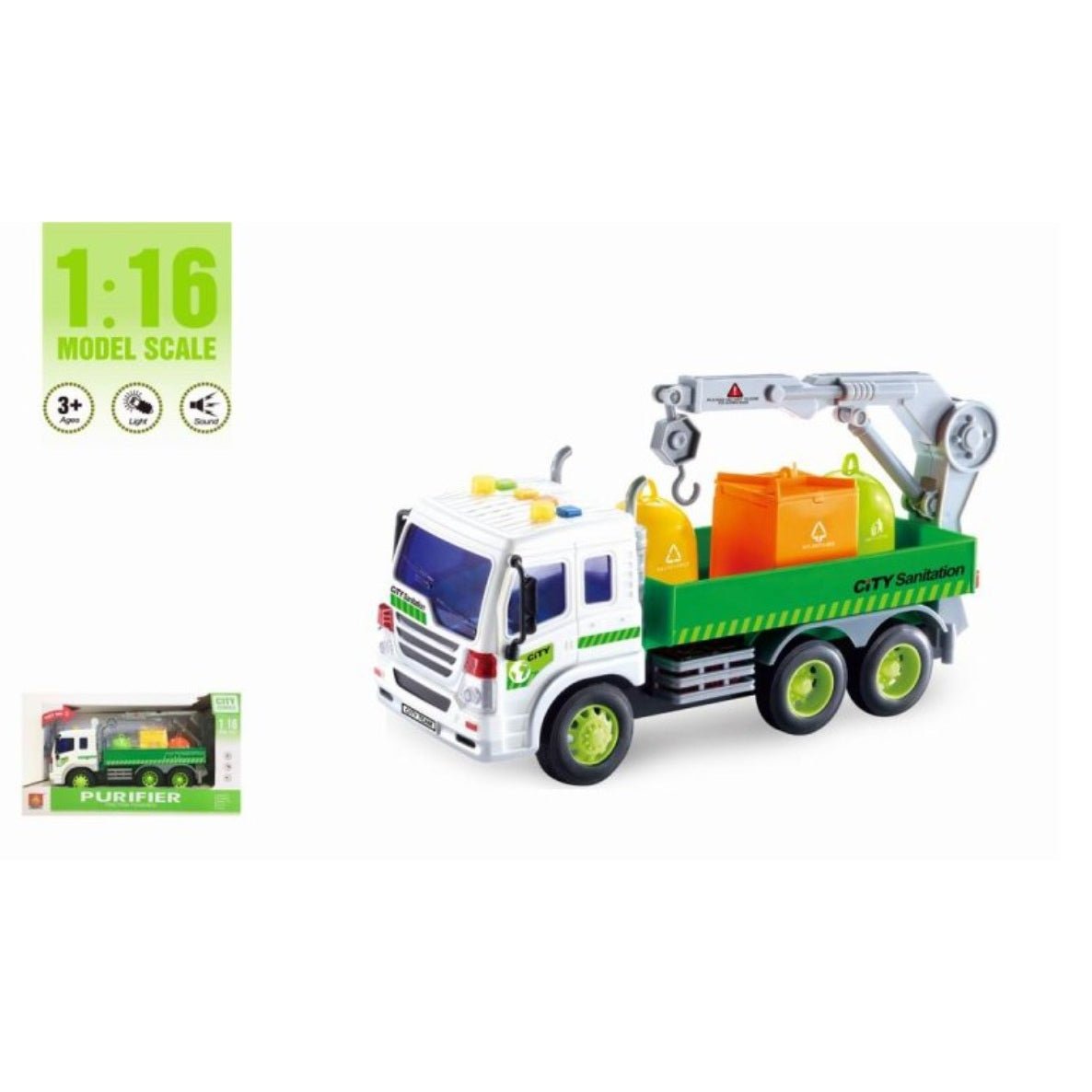 ODG Camion Ecologico Master Truck Rifiuti Con Luci e Suoni ODG1038 - 8017967607052 - DarSaGiocattoli