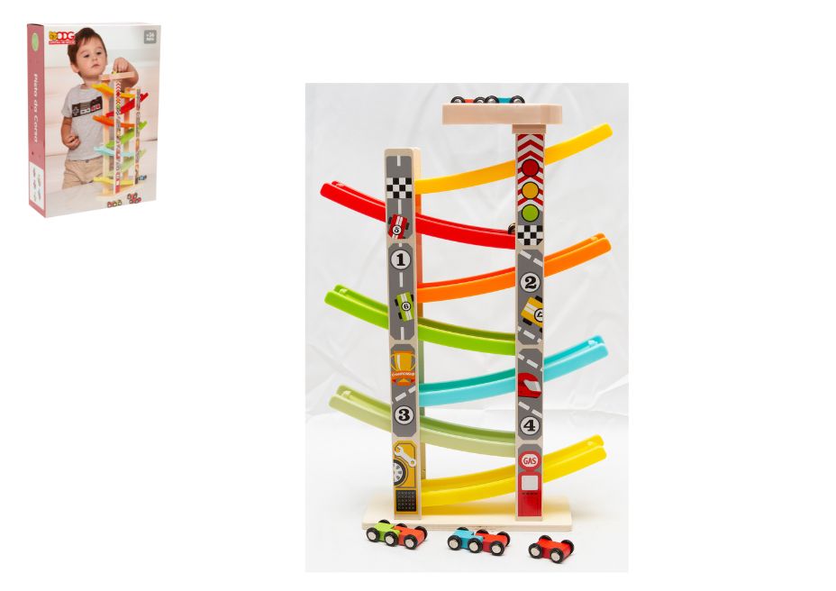 ODG Pista In Legno Con 7 Auto ODG1086 - 0806891571595 - DarSaGiocattoli