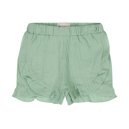 Pantaloncini Bambina In Mussola Verde Con Volant Dirkje N58396 - 8720815586200 - DarSaGiocattoli