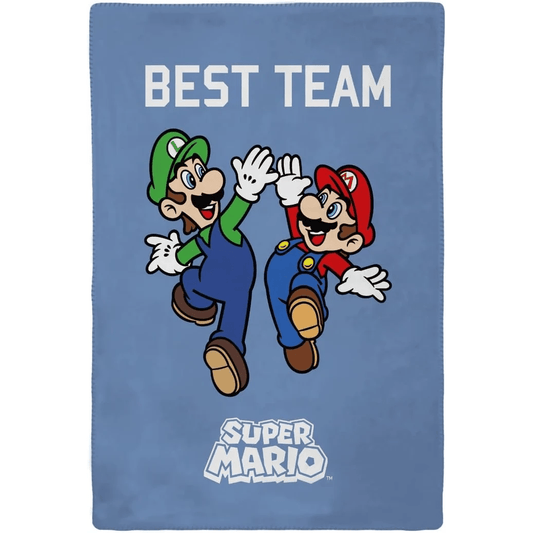 Plaid In Pile Super Mario e Luigi "Best Team" 100x150 cm SMA-1612 - 5949082531369 - DarSaGiocattoli