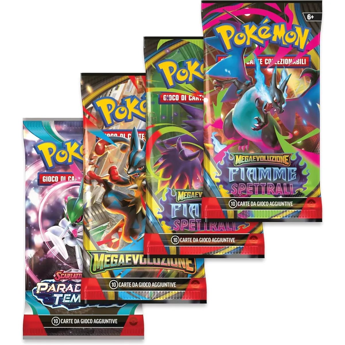 Pokemon Ita Mega Charizard Tin Assortito Carta Olografica EX + 4 Booster PK10300 - 0196214130821 - DarSaGiocattoli