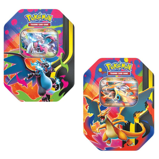 Pokemon Ita Mega Charizard Tin Assortito Carta Olografica EX + 4 Booster PK10300 - 0196214130821 - DarSaGiocattoli