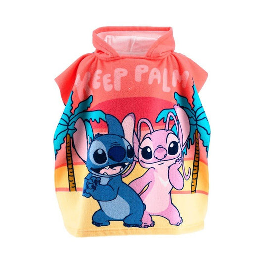 Poncho Disney Stitch e Angel In Microfibra 55x110 Sun City EZ18076 - 3609088342940 - DarSaGiocattoli