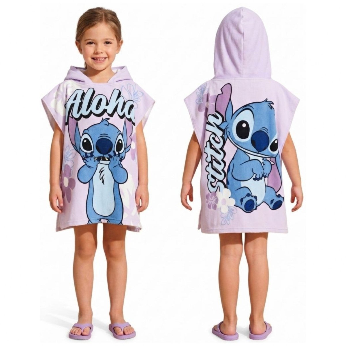 Poncho Disney Stitch In Microfibra 55x110 Sun City EZ18077 - 3609088342964 - DarSaGiocattoli