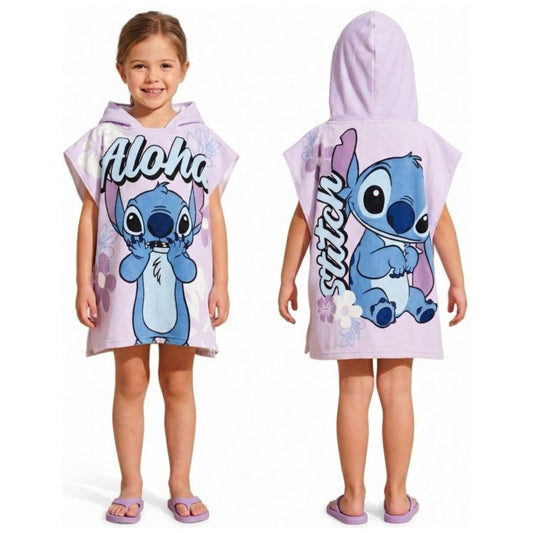 Poncho Disney Stitch In Microfibra 55x110 Sun City EZ18077 - 3609088342964 - DarSaGiocattoli