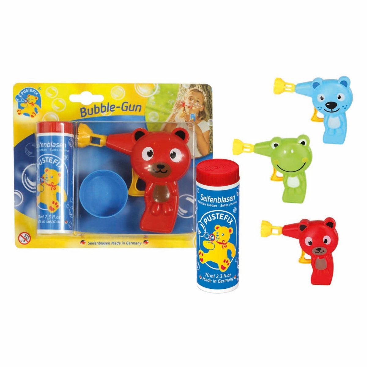 Pustefix Bubble Gun Pistola Bolle Di Sapone 70 ml Carrera - 4001648694107 - DarSaGiocattoli