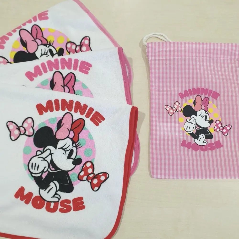 Set 3 Asciugamani Topolino e Minnie Disney Celeste e Rosa Con Sacchetto - 8059790619345 - DarSaGiocattoli