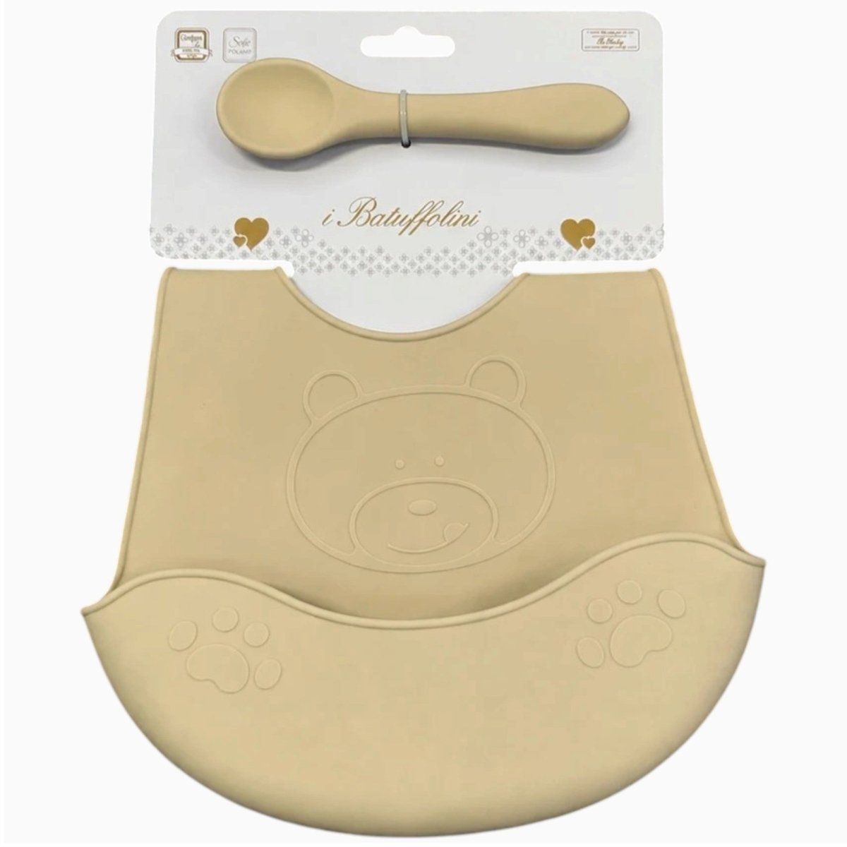 Set Pappa In Silicone I Batuffolini B561 Bavetta Con Posata B561 - 8052211330522 - DarSaGiocattoli