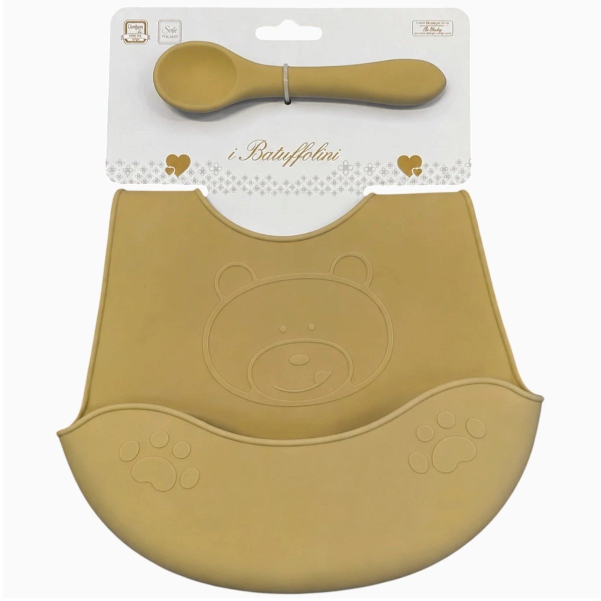 Set Pappa In Silicone I Batuffolini B561 Bavetta Con Posata B561 - 8052211330522 - DarSaGiocattoli