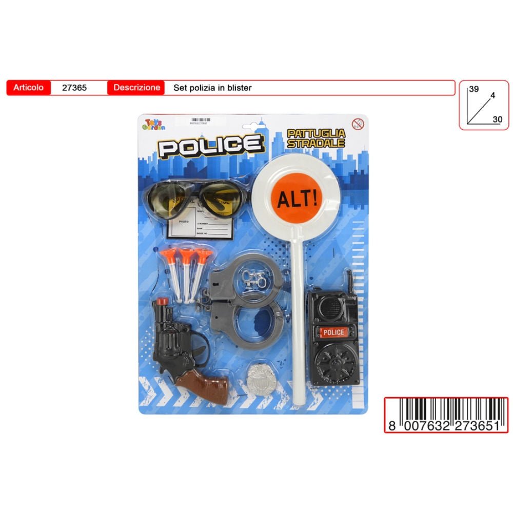 Set Polizia Giocattolo Con Pistola Paletta Manette Toys Garden 27365 - 8007632273651 - DarSaGiocattoli