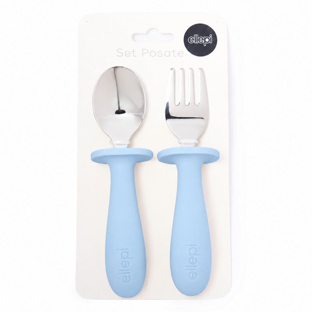 Set Posate Neonato e Neonata Ellepi IX4064 Celeste e Rosa - 8059790838494 - DarSaGiocattoli