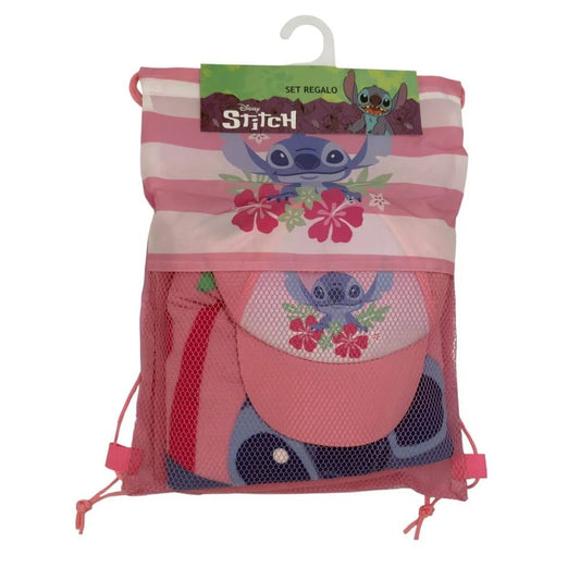 Set Regalo Mare Stitch Disney 3 Pezzi (Telo Mare - Cappello – Zaino) Ellepi WR6012 - 8059790709428 - DarSaGiocattoli